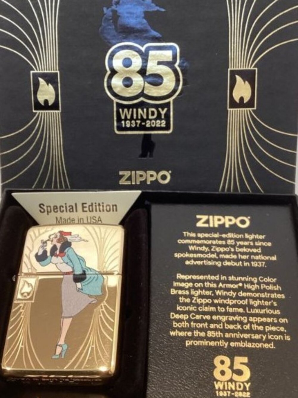 Amazing Windy Double Sided 85th Anniversary ZIPPO LIGHTER